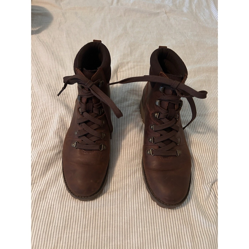 Timberland Womens 8.5 Ellendale Mid Lace-Up Boots Leather dark brown hiking fall - Picture 2 of 10